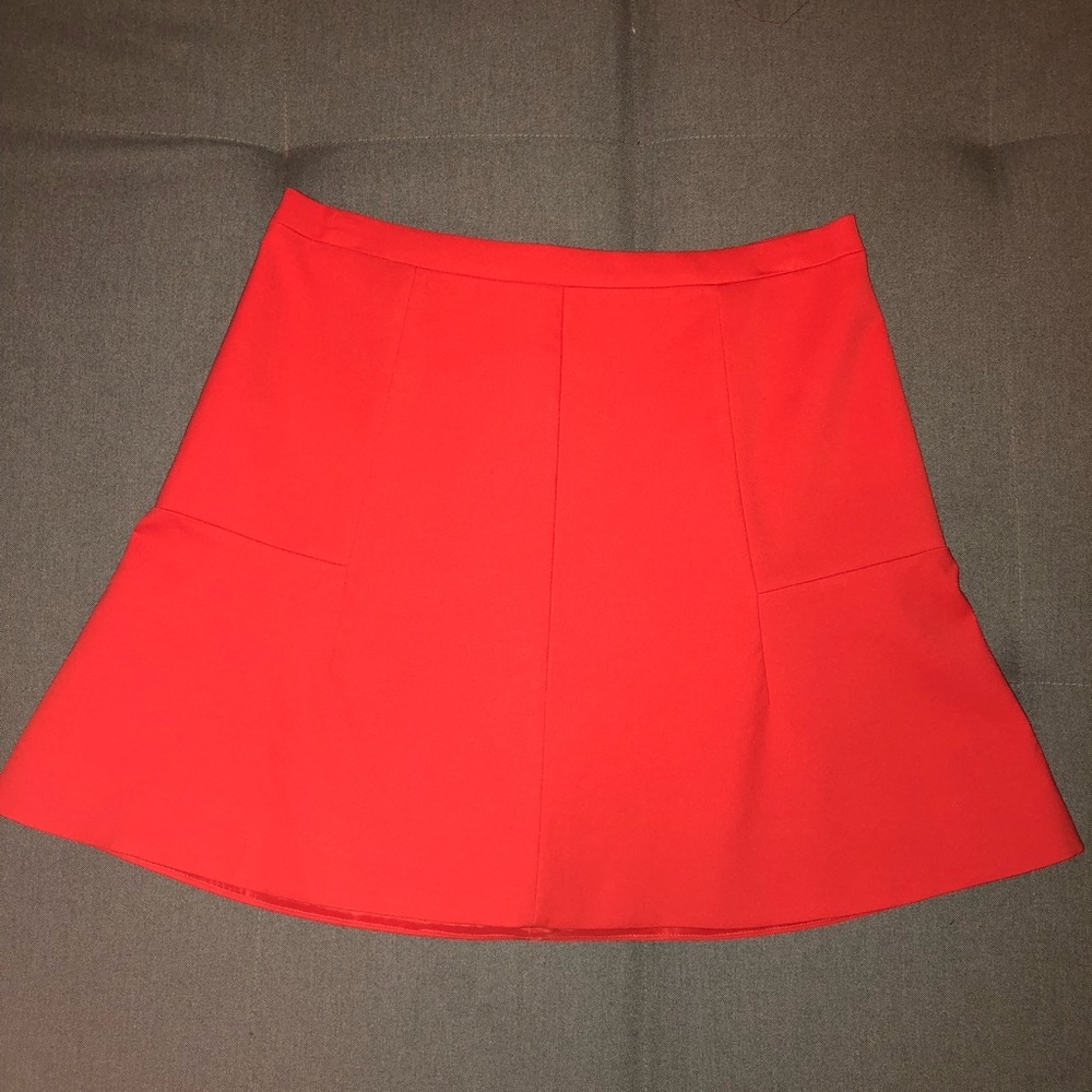 Red-Orange J. Crew Fit & Flare Skirt NWOT